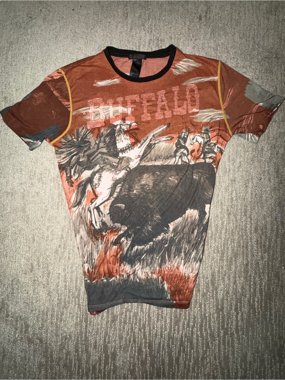 Buffalo David Bitton Rustic Orange Graphic Short-Sleeve Tee
